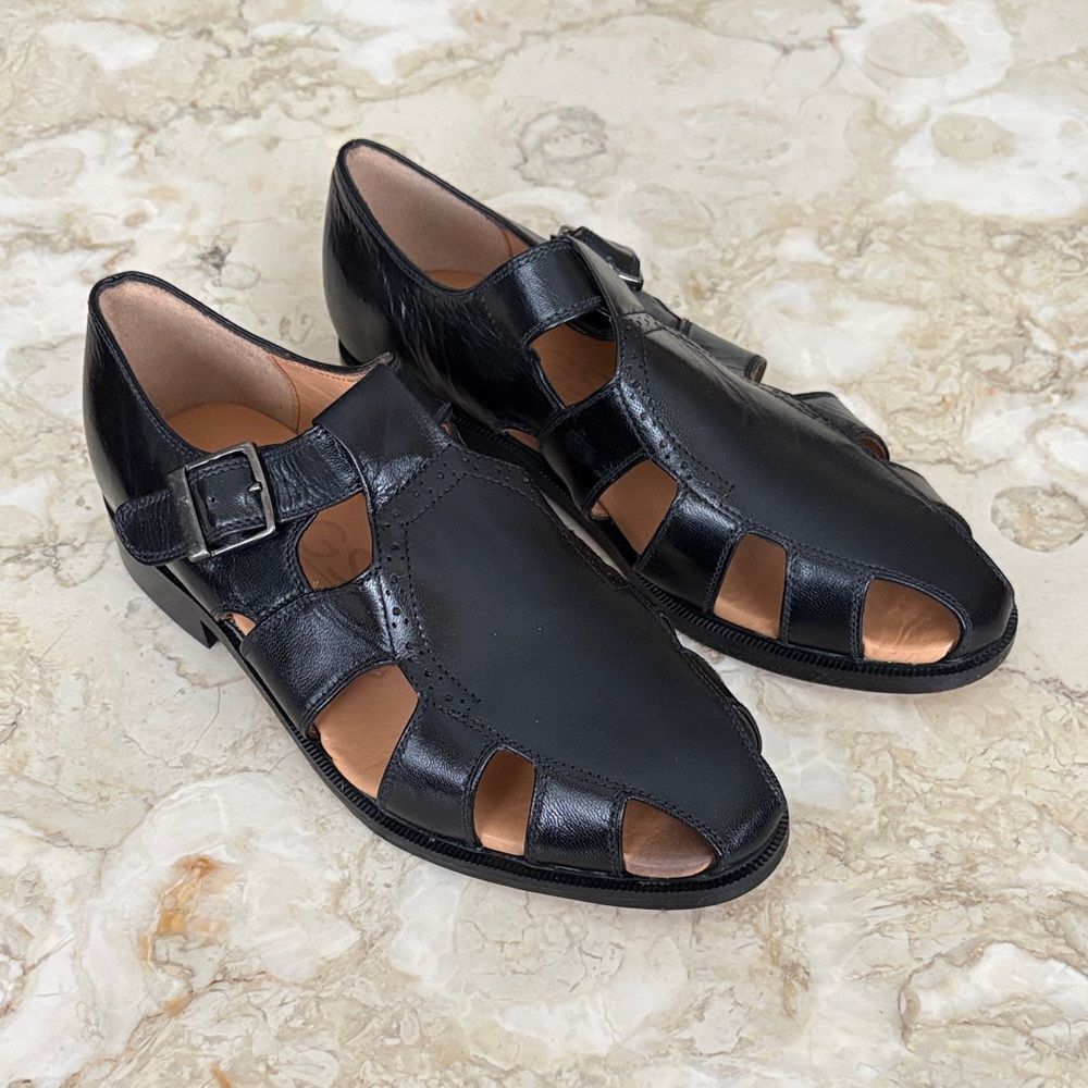 NEW! Souliers Vigs Leather Fishermen Sandals Made in Quebec Styled in Italy